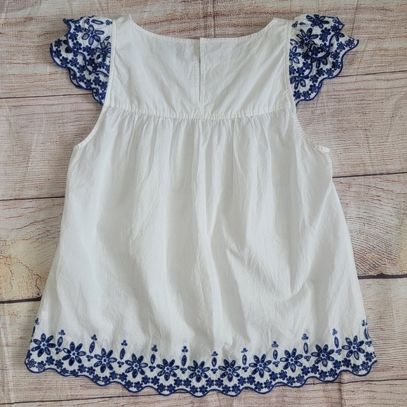 Madewell Eyelet Ruffle Sleeve Top 0 - Picture 6 of 12